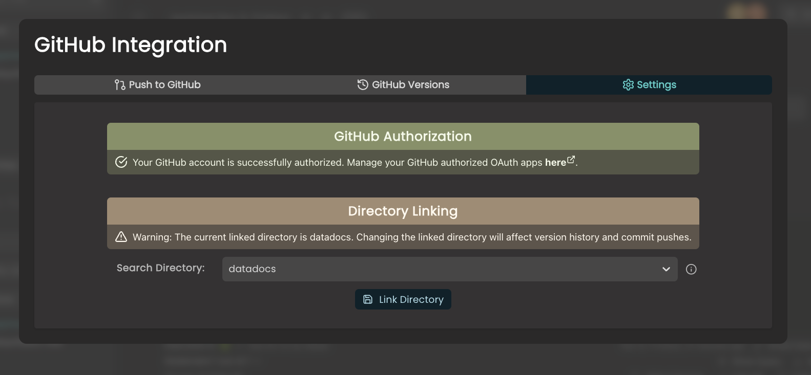 GitHub Directory Linking
