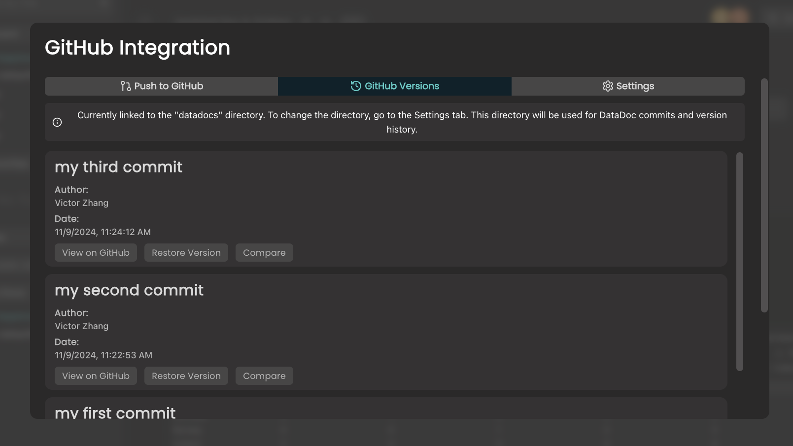 Commit History